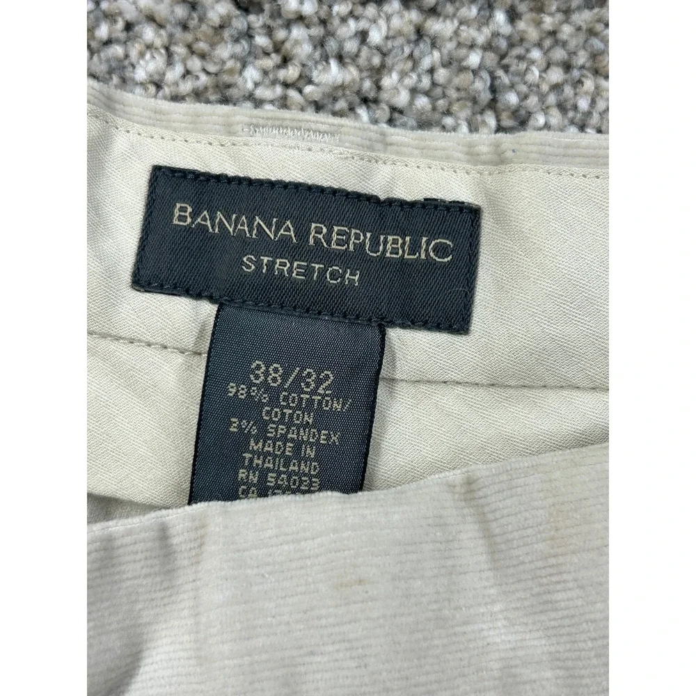 Banana Republic Stretch Corduroy Pants Mens 38x32 Tan Straight Leg Casual #0790